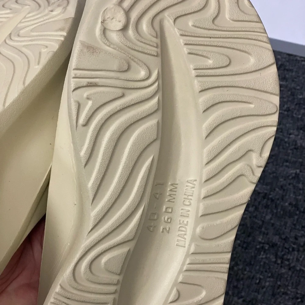 Stylish Cream Slide Sandals
